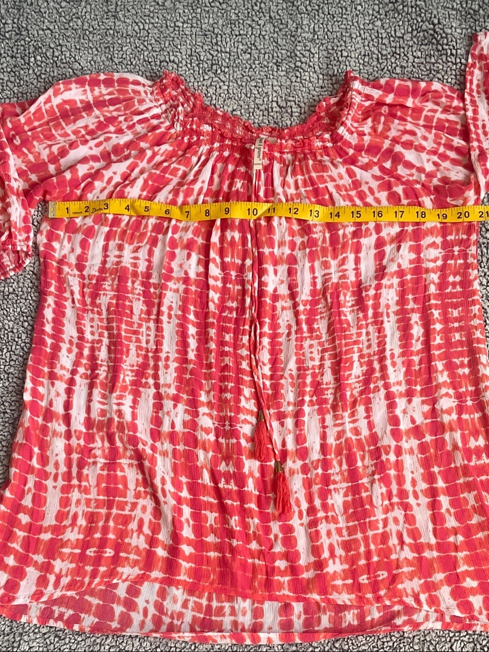 grand & greene Red and White Tie-Dye Peasant Blouse - Picture 4 of 6